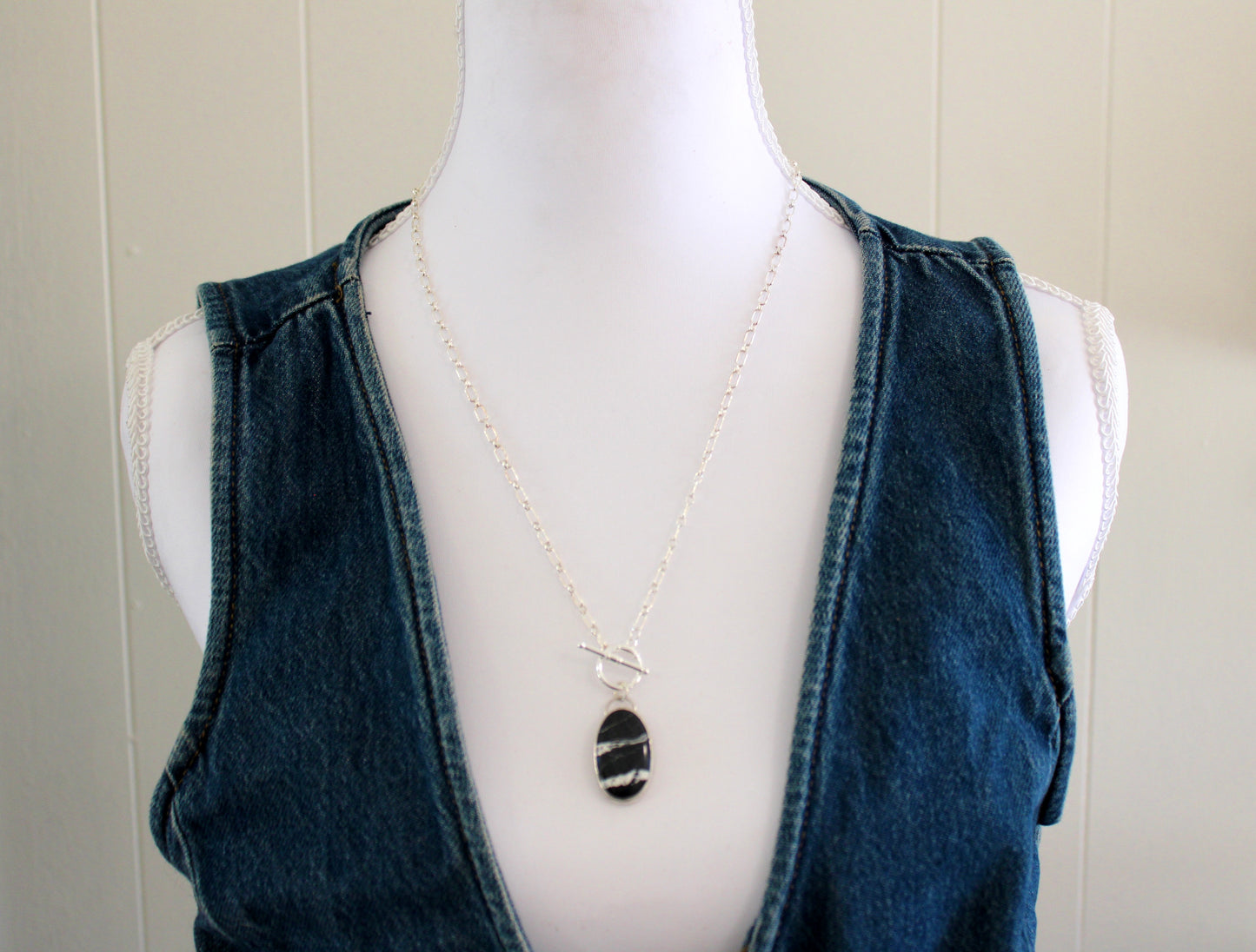 White Buffalo Turquoise Toggle Necklace