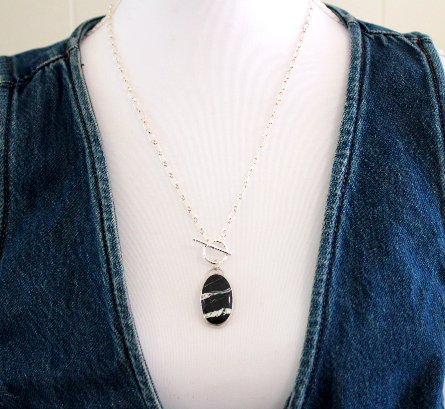 White Buffalo Turquoise Toggle Necklace