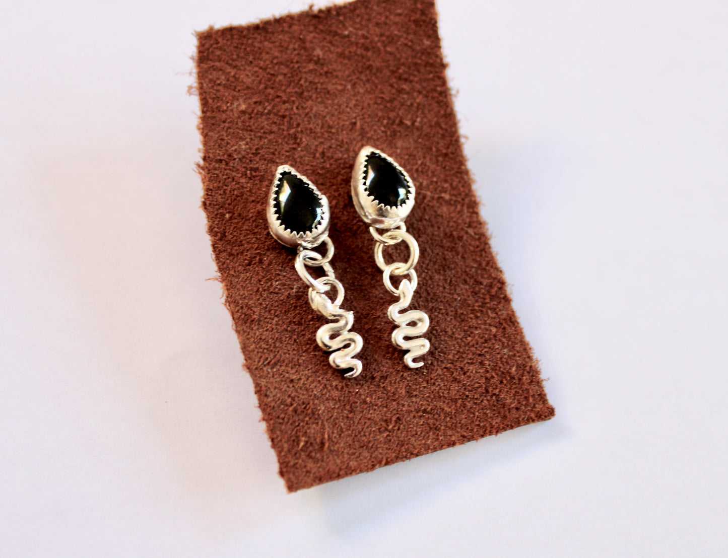 Black Onyx snake studs
