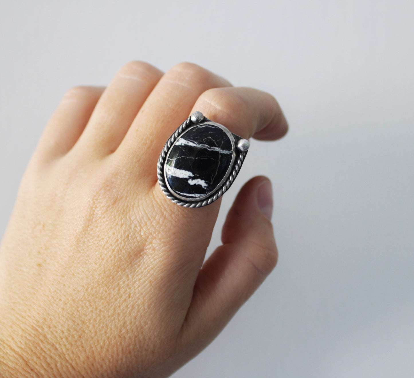 Size 10- White Buffalo Turquoise Ring