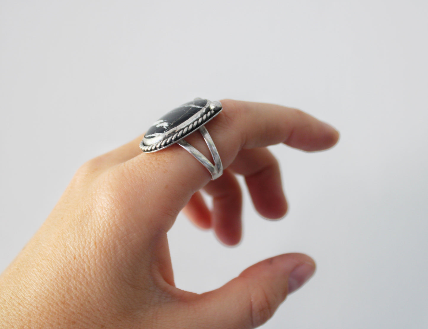 Size 10- White Buffalo Turquoise Ring