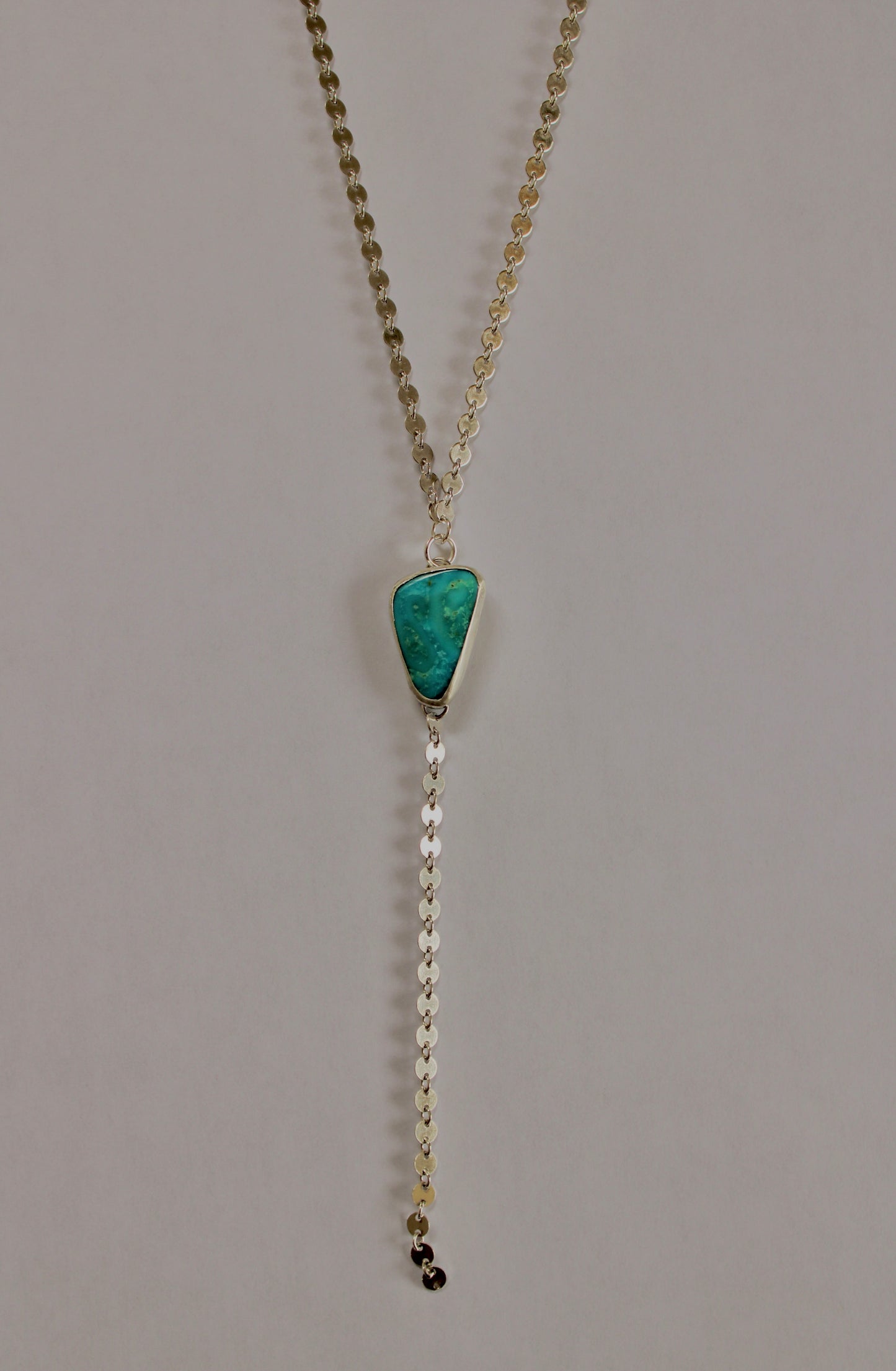 Blue Gem Turquoise Lariat Necklace