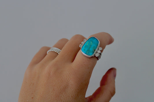 Size 8.5 Blue Gem Turquoise Ring