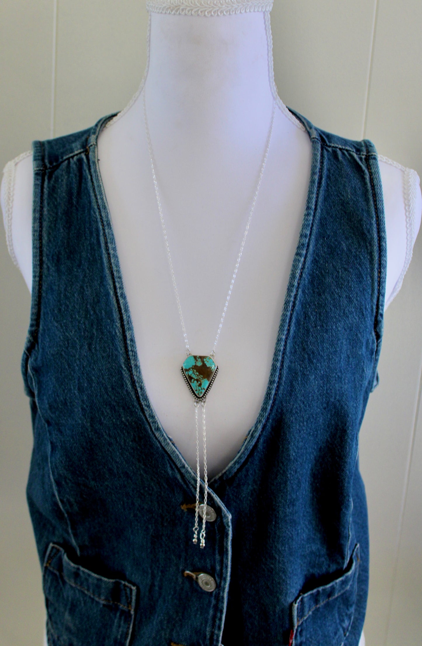 Number 8 Turquoise Bolo Necklace
