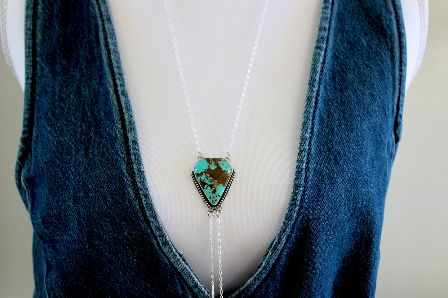Number 8 Turquoise Bolo Necklace