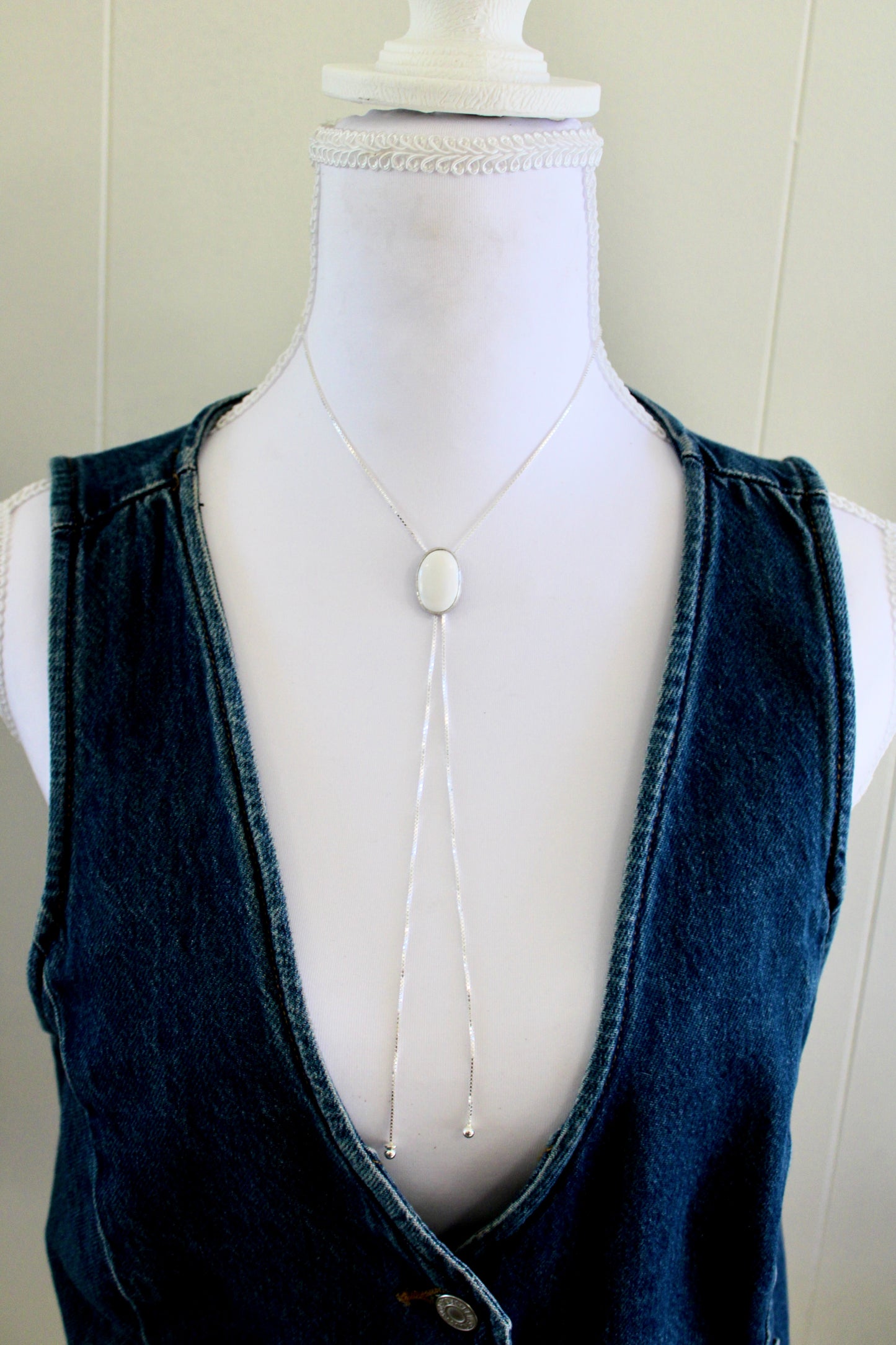 White Buffalo Bolo Necklace