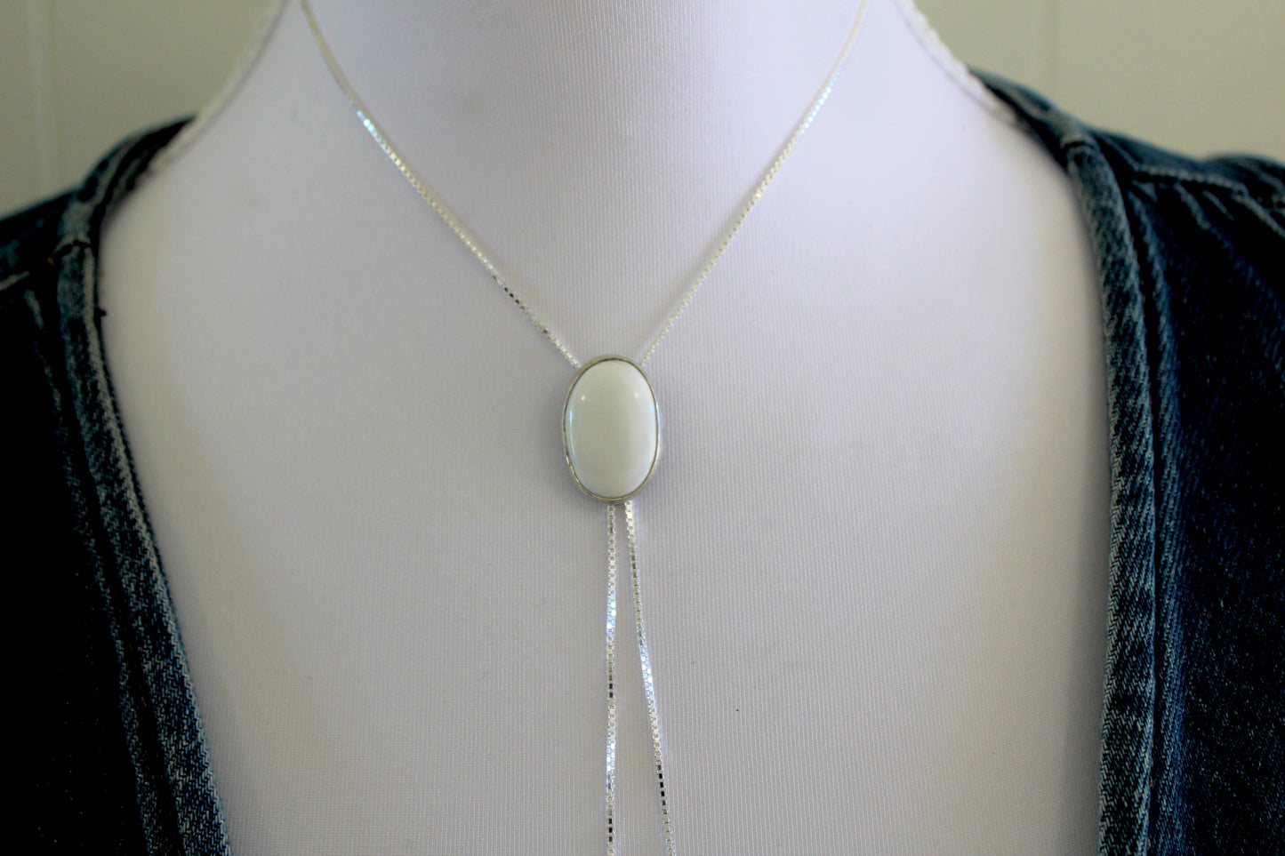 White Buffalo Bolo Necklace
