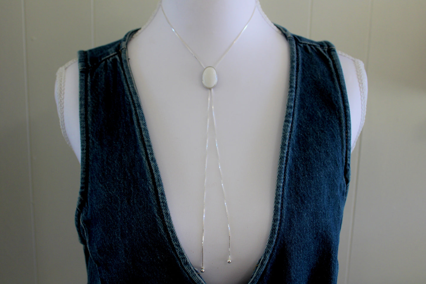 White Buffalo Bolo Necklace