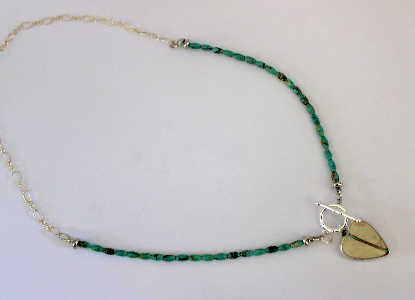 Royston Heart toggle necklace with Tyrone Beads
