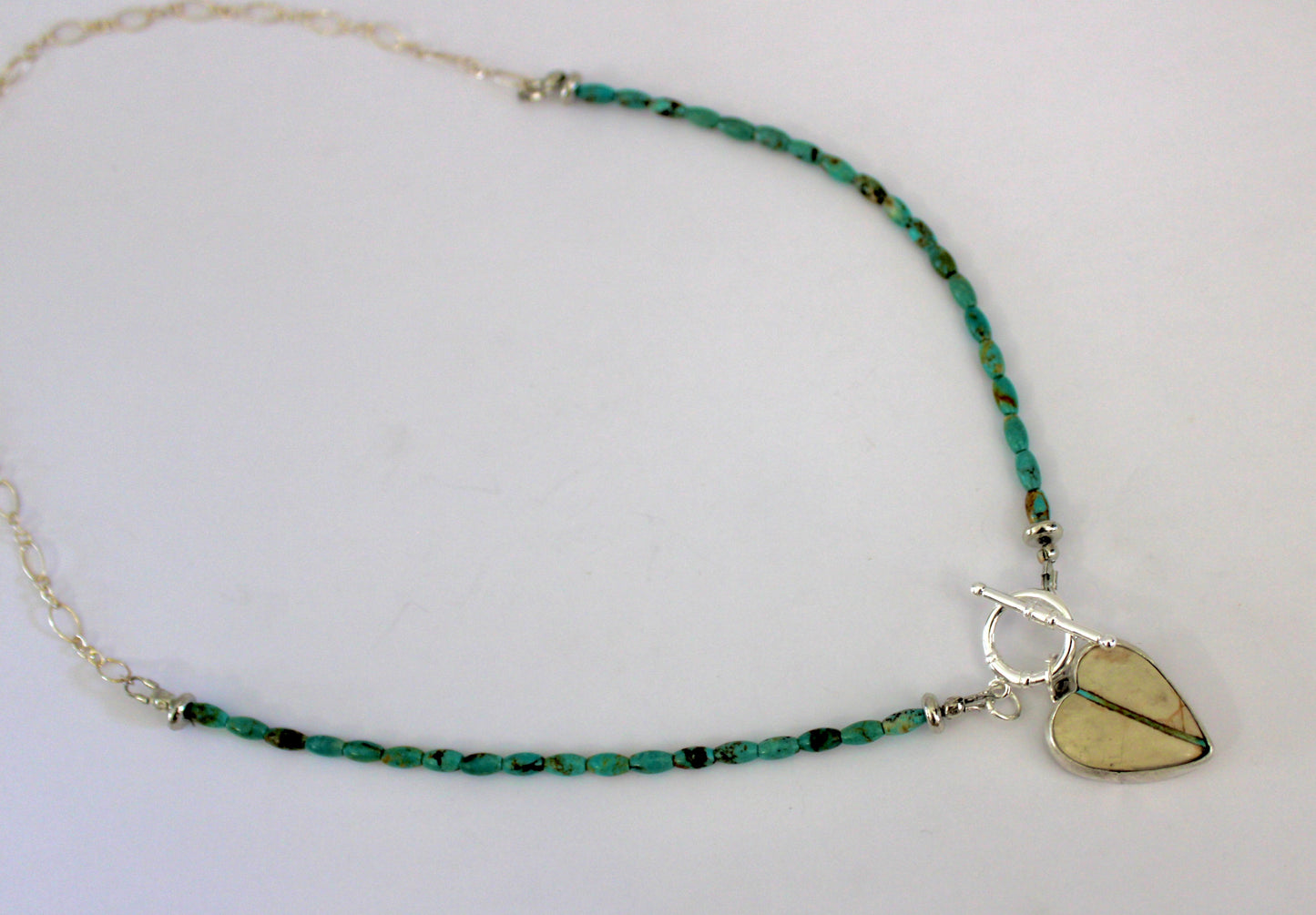 Royston Heart toggle necklace with Tyrone Beads