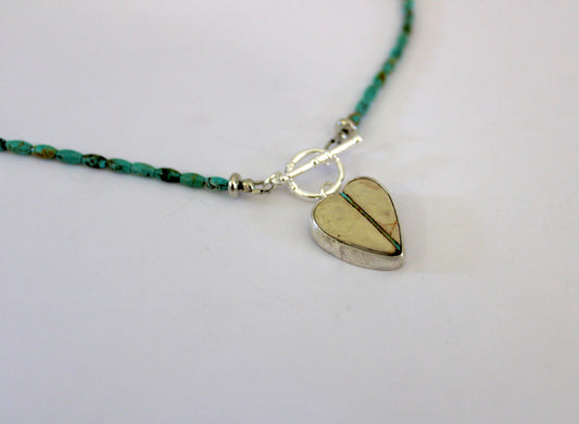 Royston Heart toggle necklace with Tyrone Beads