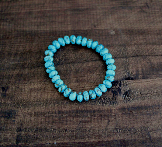 Blue Copper Turquoise beaded bracelet