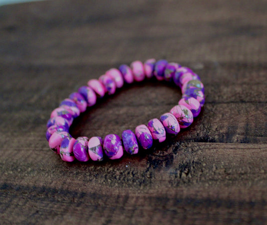 Pink Mohave Turquoise beaded bracelet