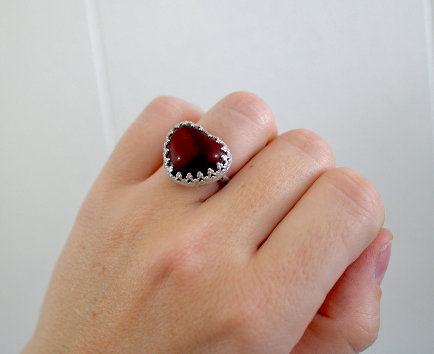 Jasper Heart Ring- size 7