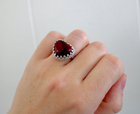 Jasper Heart Ring- size 7