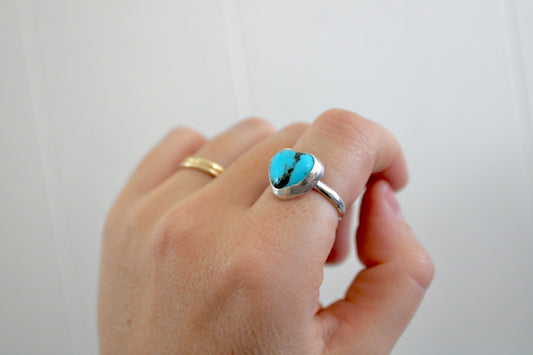 Kingman Turquoise Heart Ring size 7.5