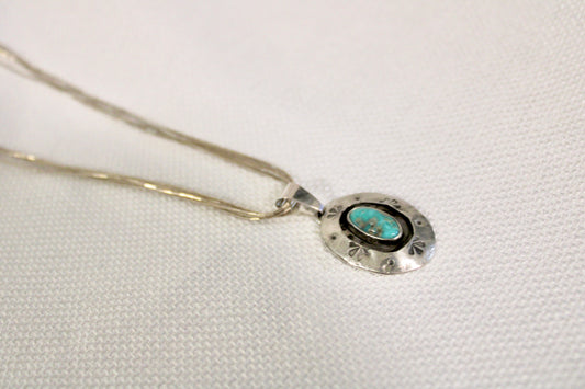 Shadow box pendant on vintage sterling chain