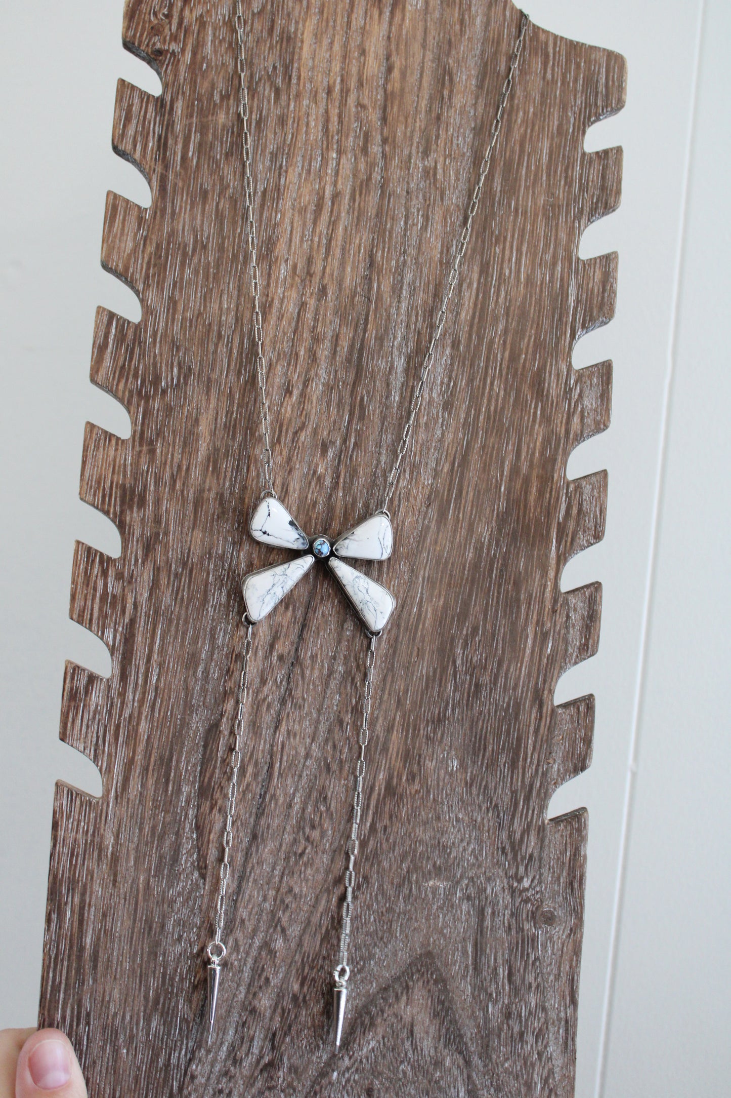 White Buffalo Bow with Golden Hills Necklace