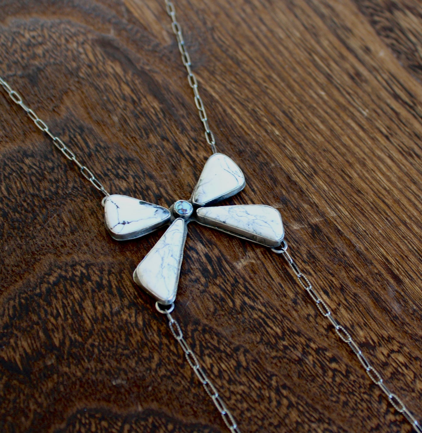 White Buffalo Bow with Golden Hills Necklace