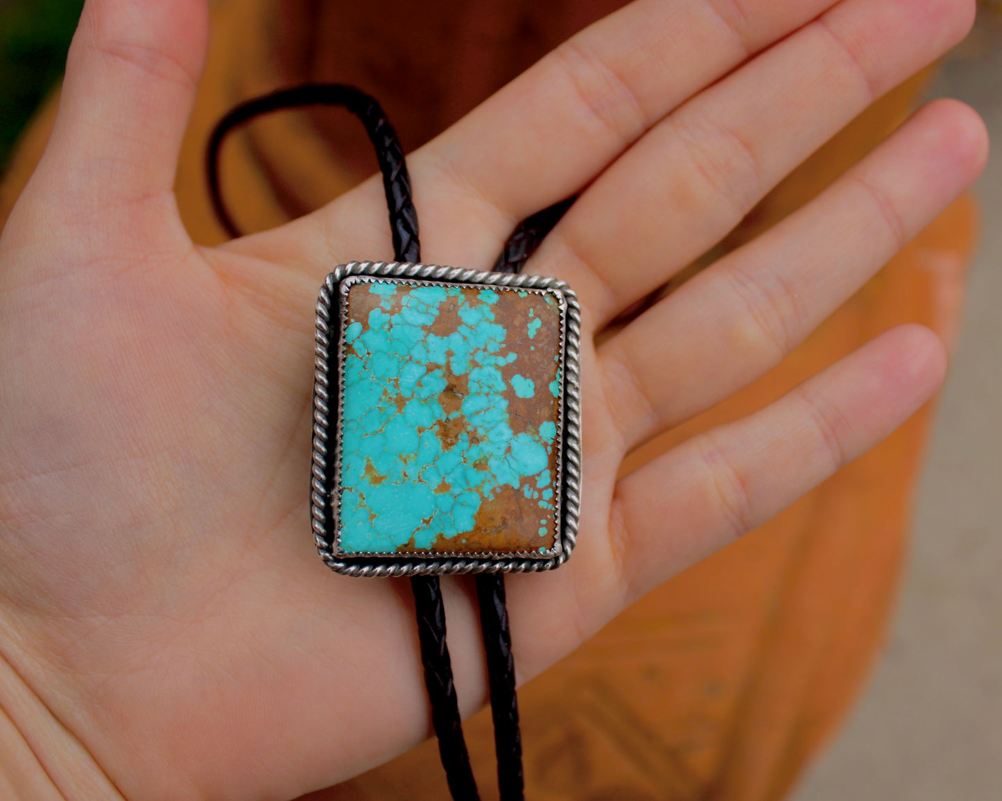 Number 8 Turquoise Bolo Tie
