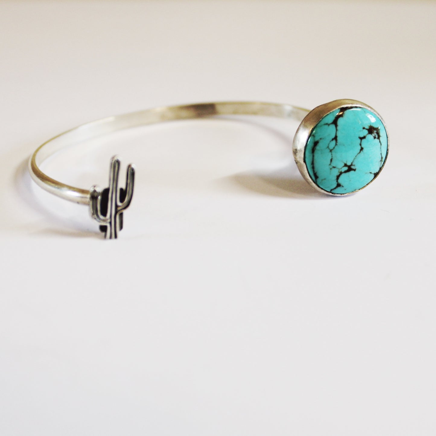 Cactus and Chilean Turquoise open Cuff