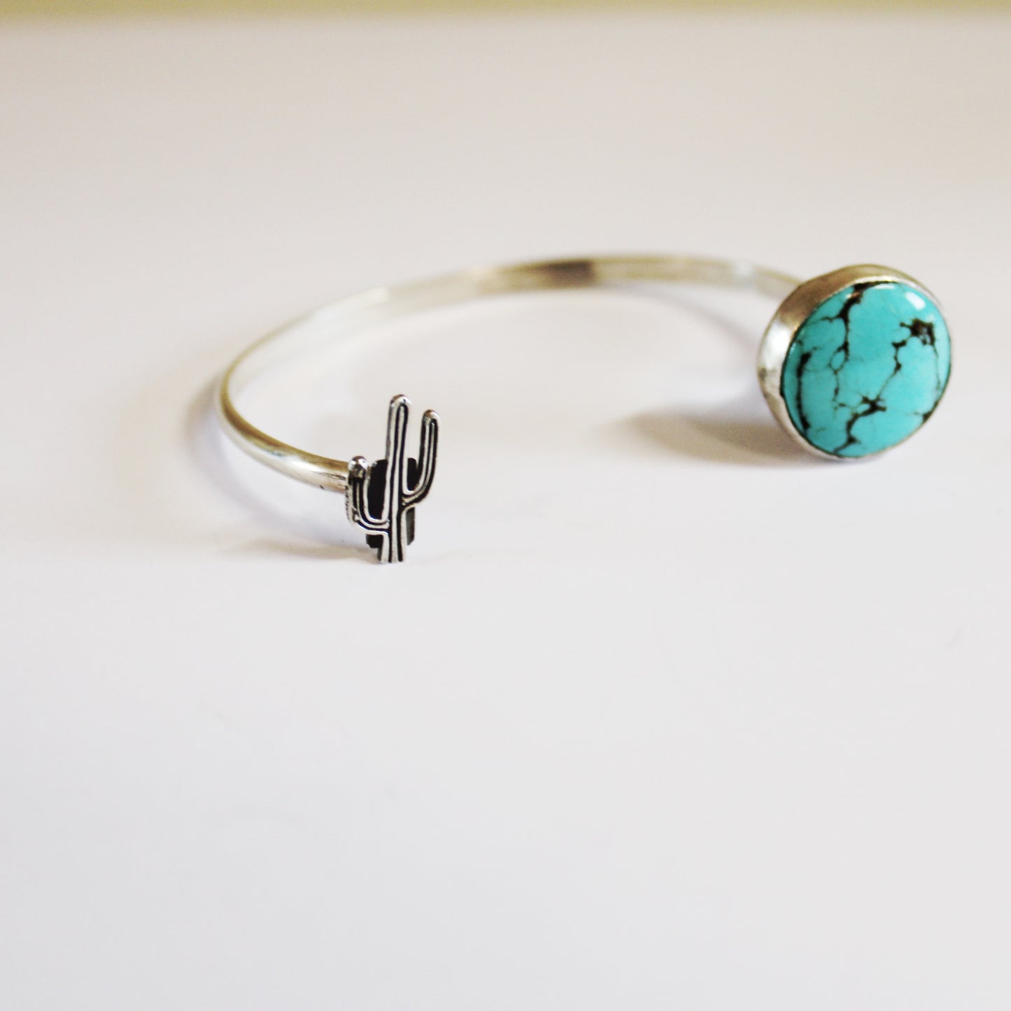 Cactus and Chilean Turquoise open Cuff