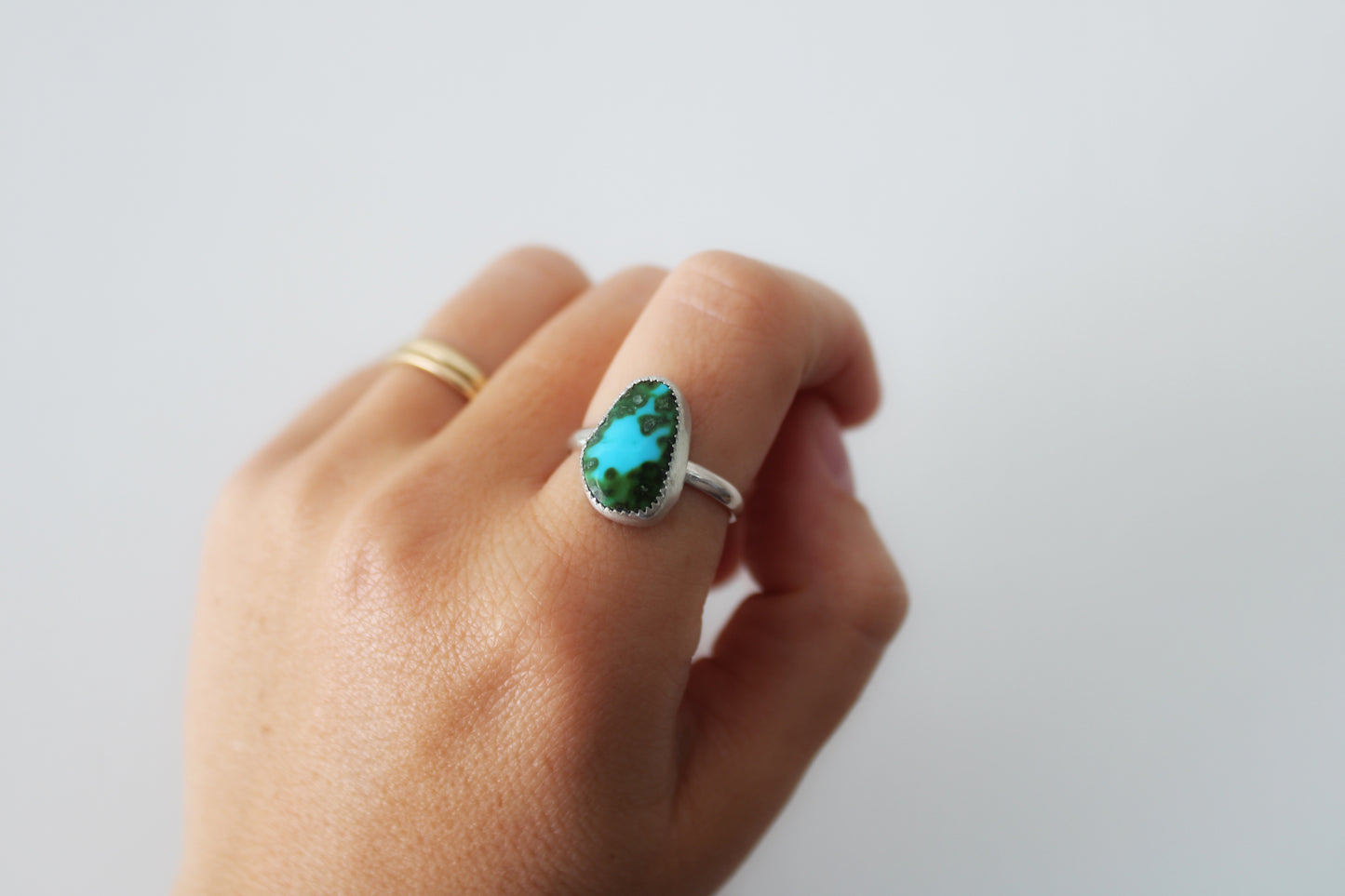 Sonoran Gold Turquoise Ring- Size 9.5