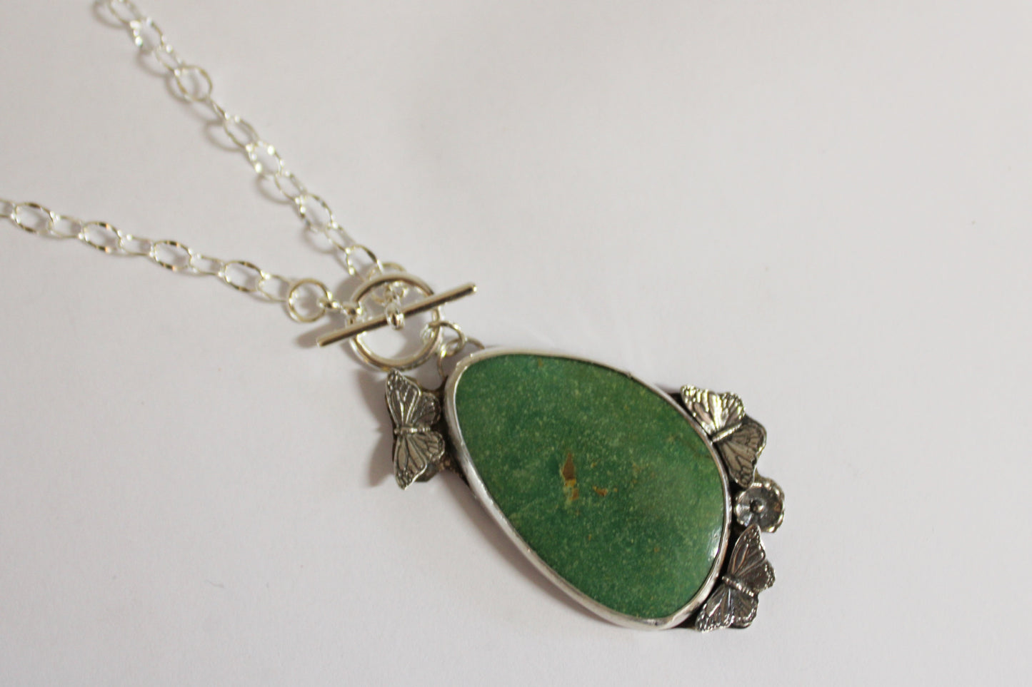 Sonoran Turquoise necklace with Butterflies and flower