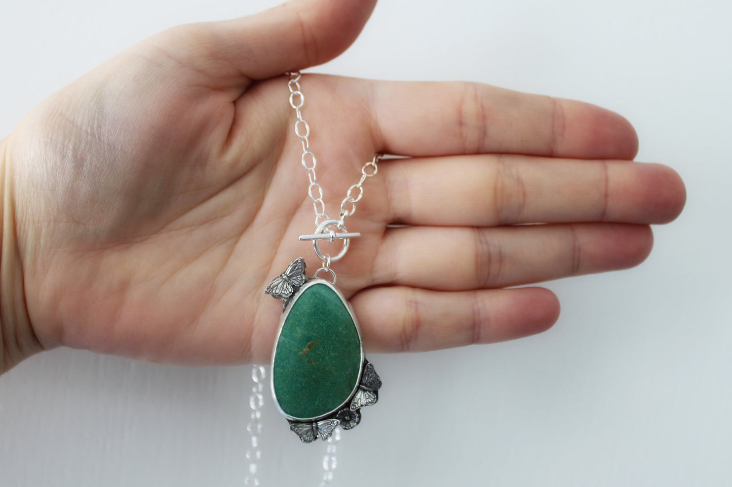 Sonoran Turquoise necklace with Butterflies and flower