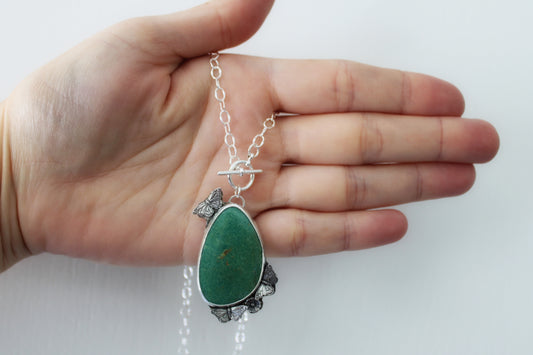 Sonoran Turquoise necklace with Butterflies and flower