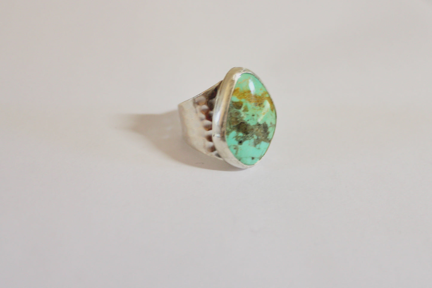 Sonoran Turquoise Hammered Ring- Size 8