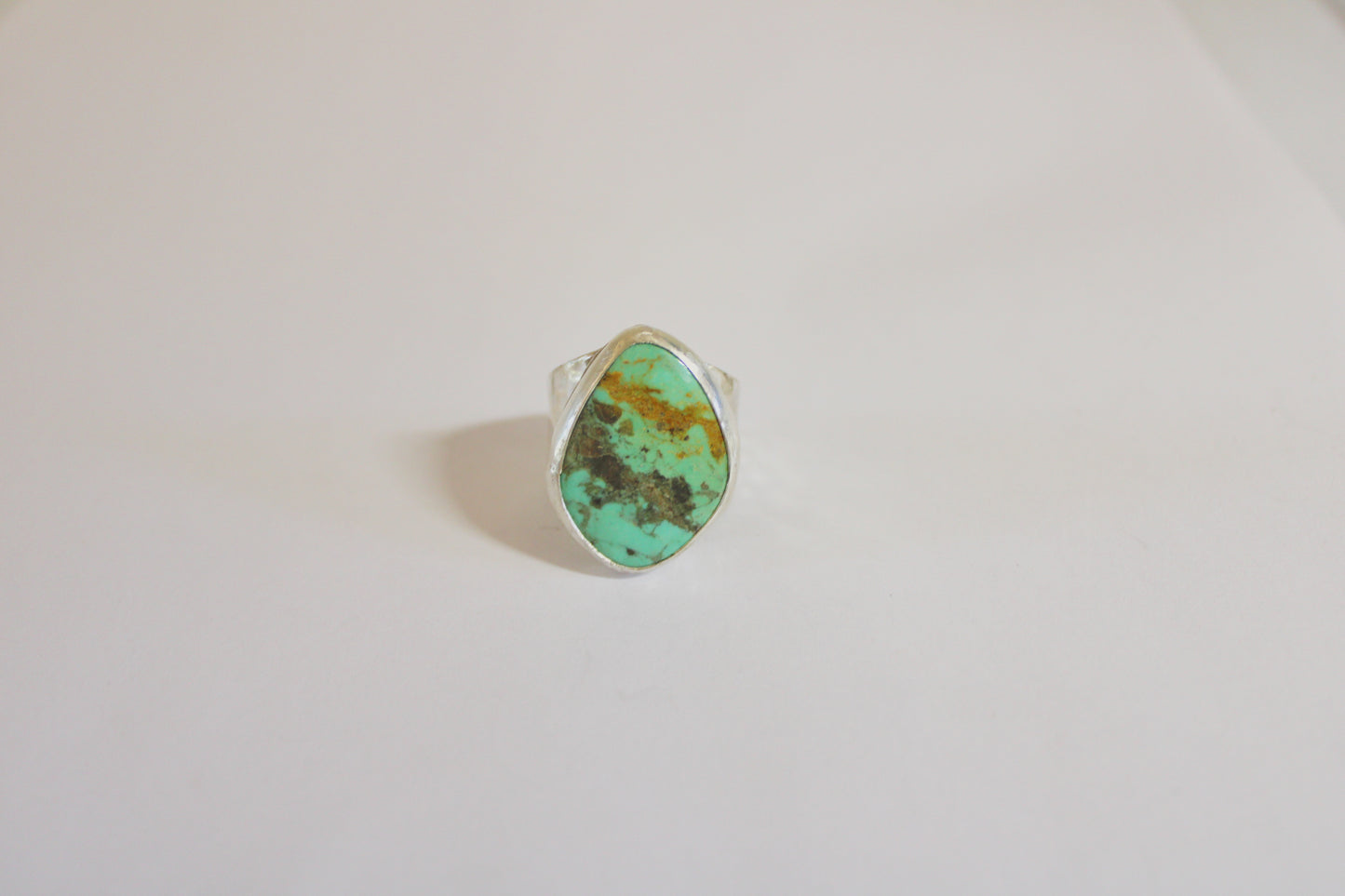 Sonoran Turquoise Hammered Ring- Size 8