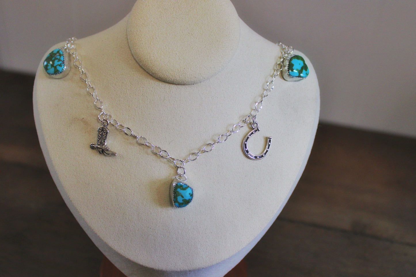 Sonoran Gold Turquoise Charm Necklace