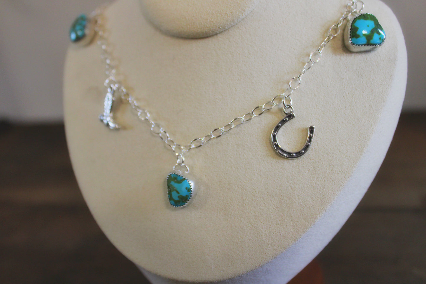 Sonoran Gold Turquoise Charm Necklace