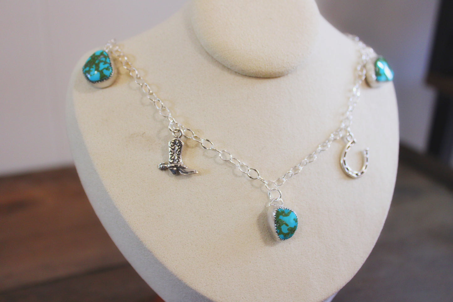 Sonoran Gold Turquoise Charm Necklace