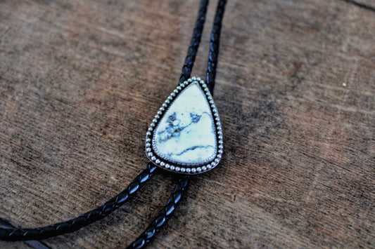 White Buffalo Turquoise Bolo Tie