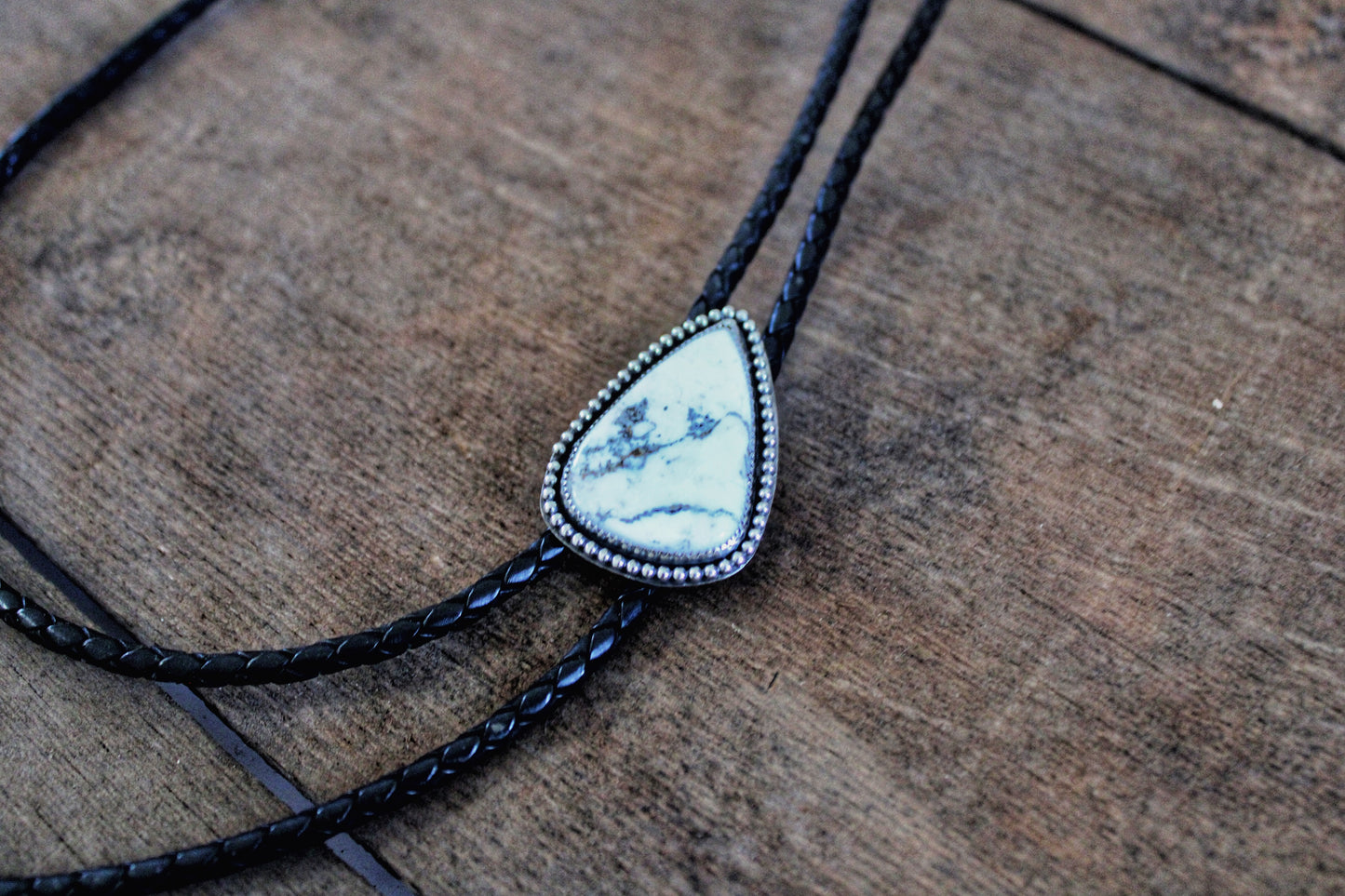 White Buffalo Turquoise Bolo Tie