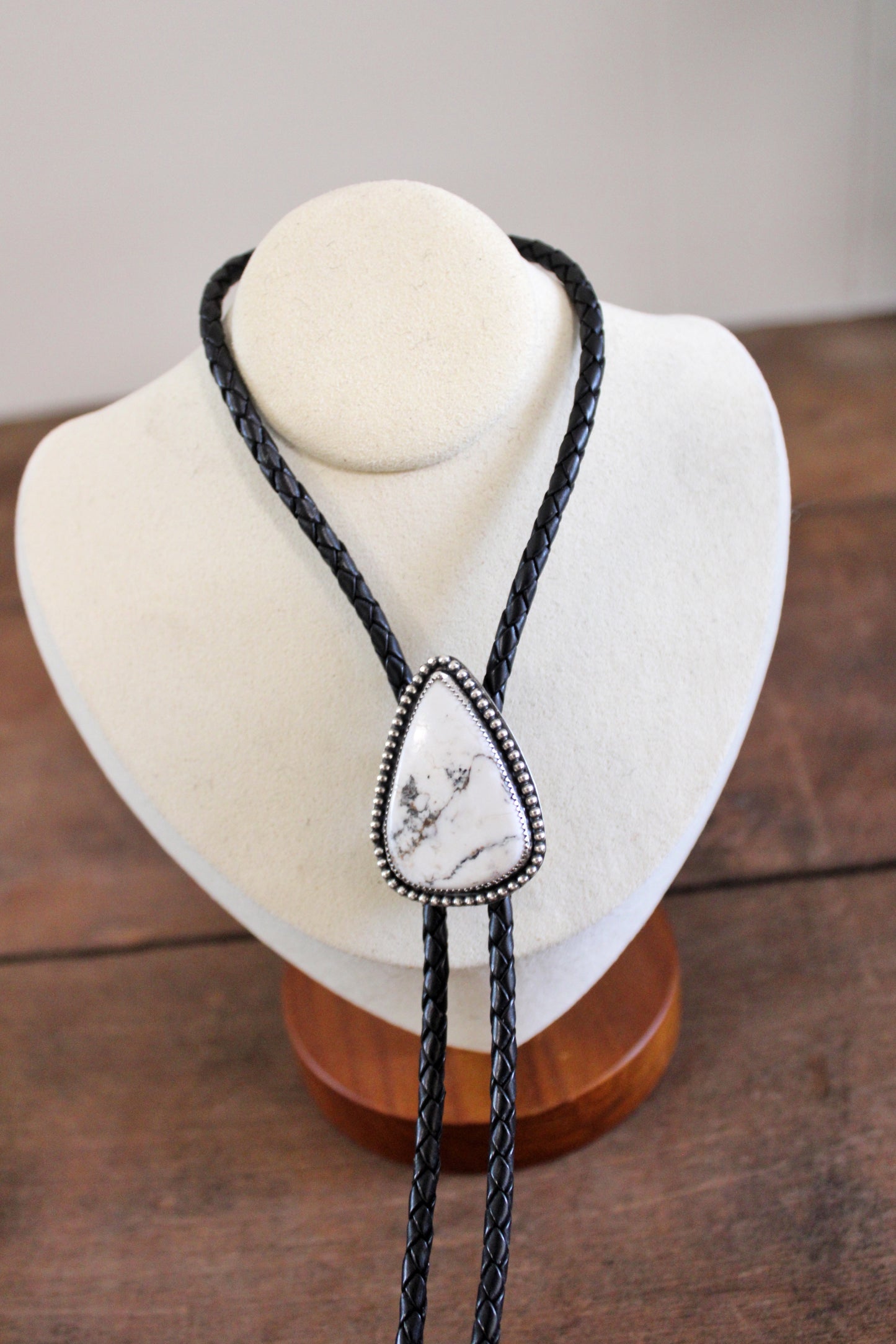 White Buffalo Turquoise Bolo Tie