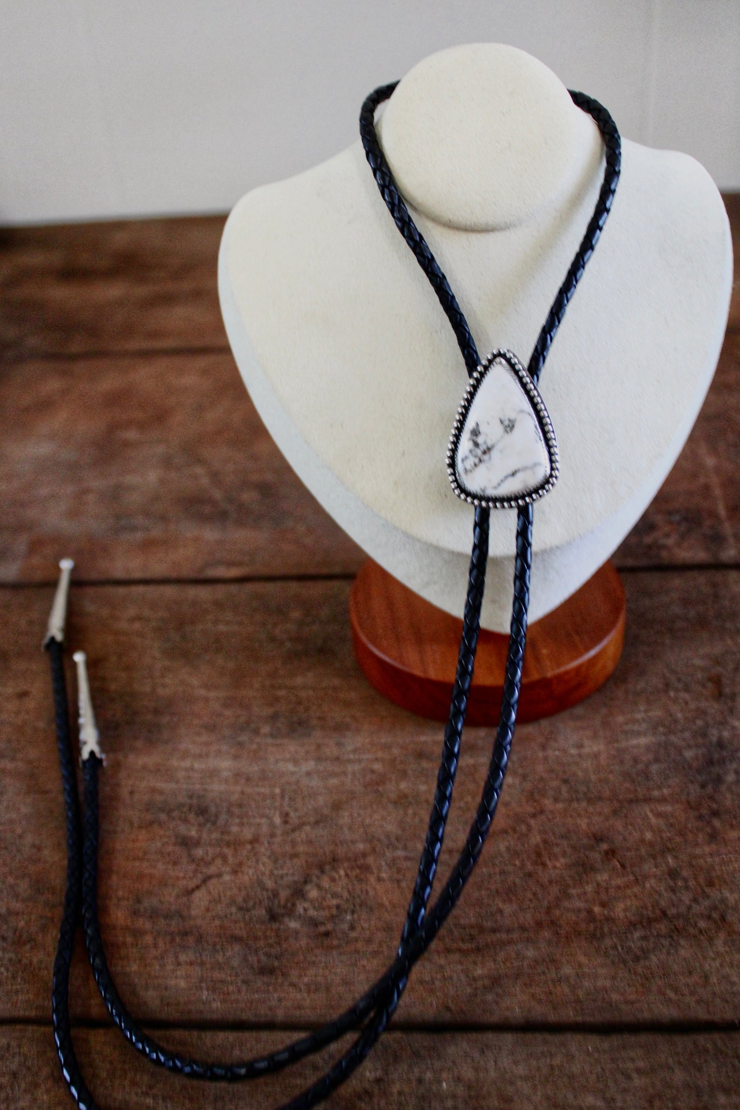White Buffalo Turquoise Bolo Tie