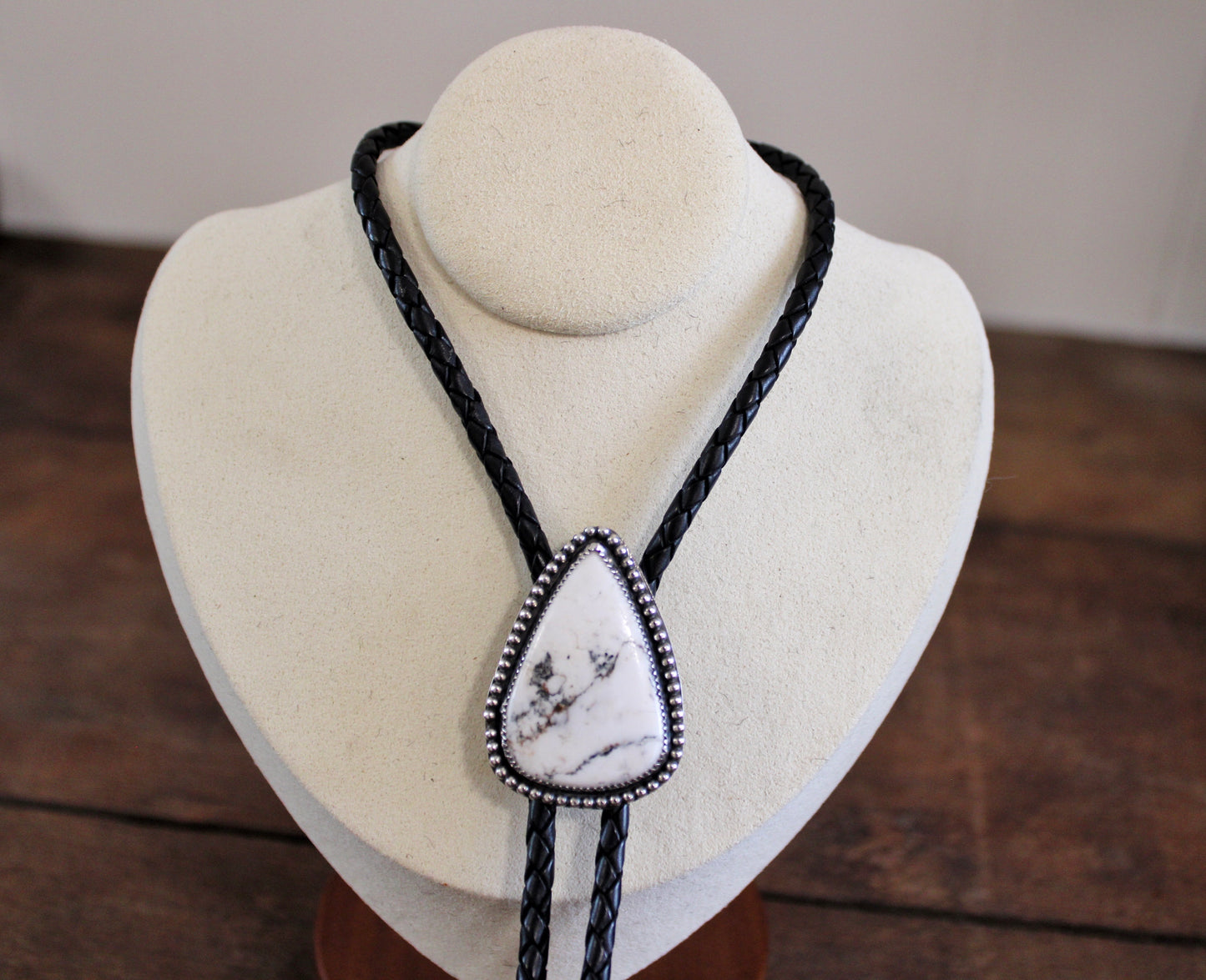 White Buffalo Turquoise Bolo Tie