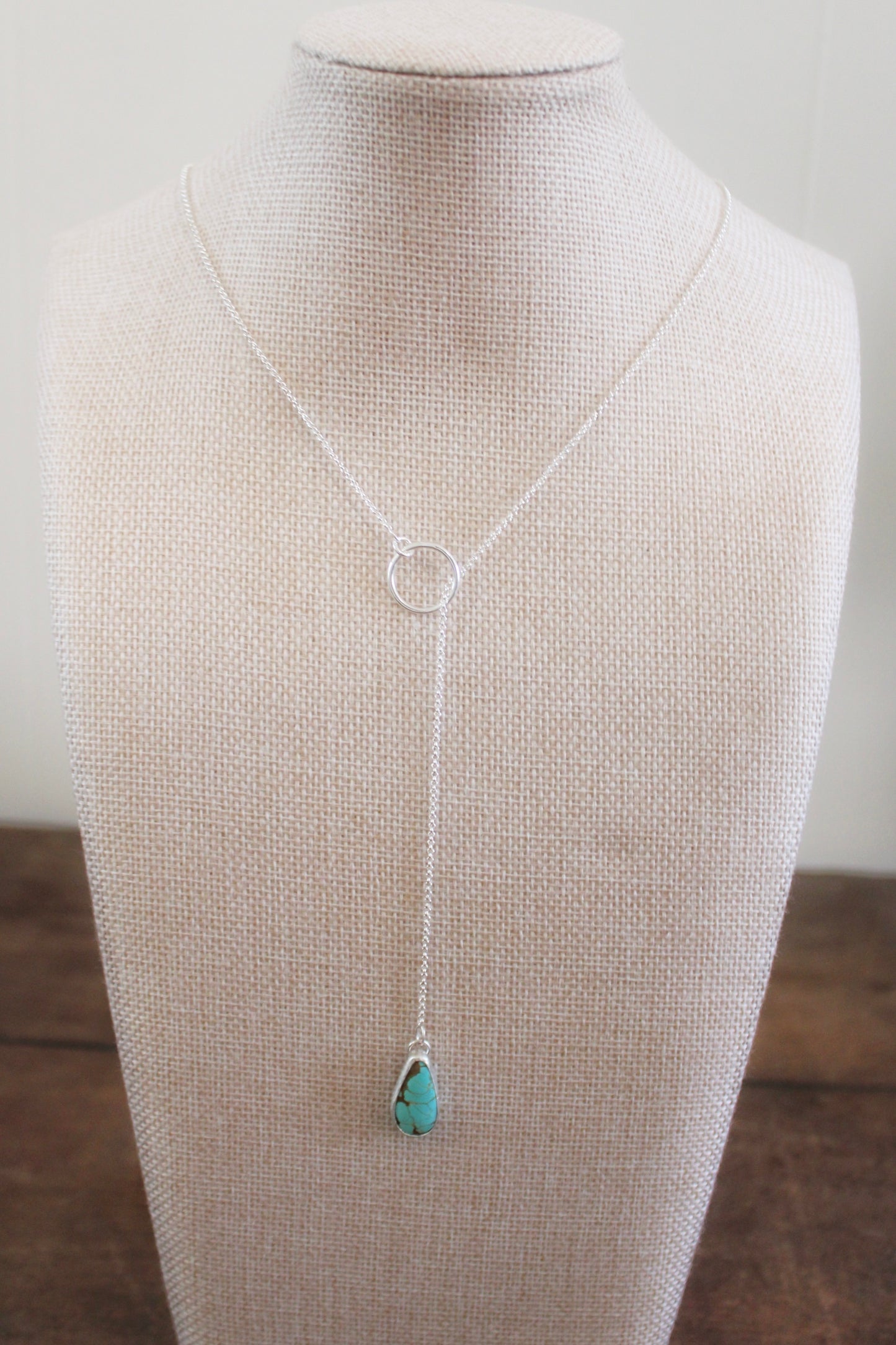 Number 8 Turquoise Lariat Necklace