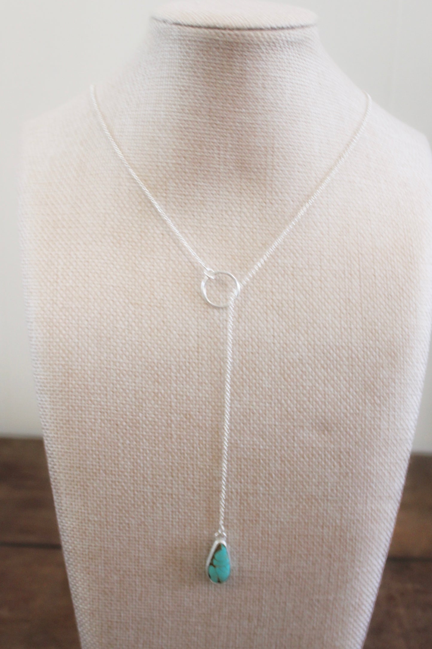 Number 8 Turquoise Lariat Necklace
