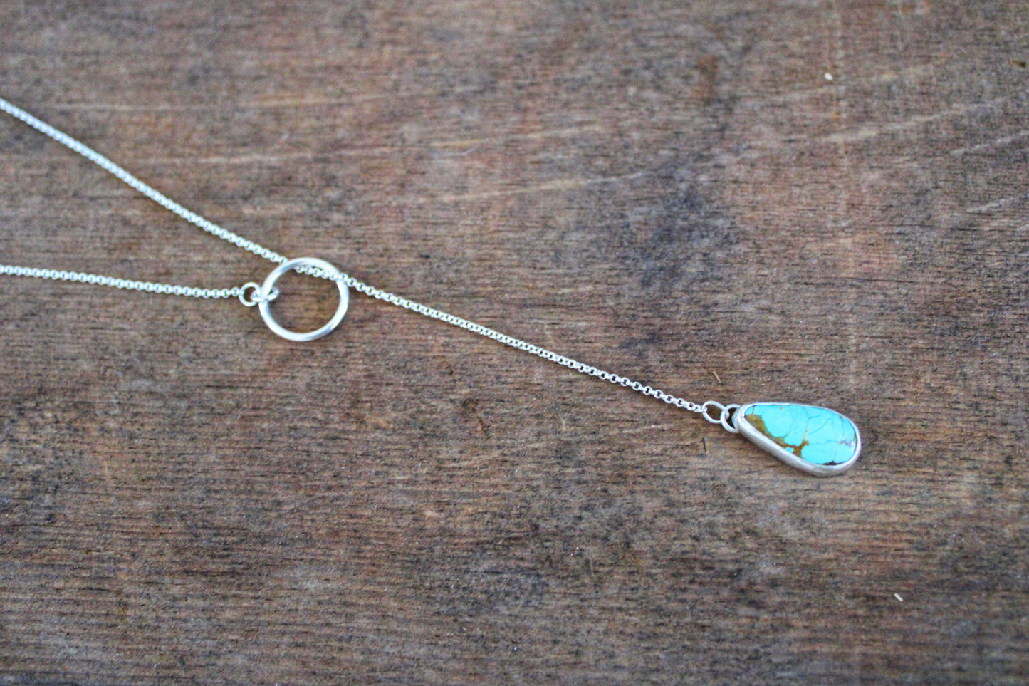 Number 8 Turquoise Lariat Necklace