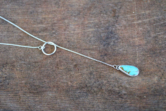 Number 8 Turquoise Lariat Necklace