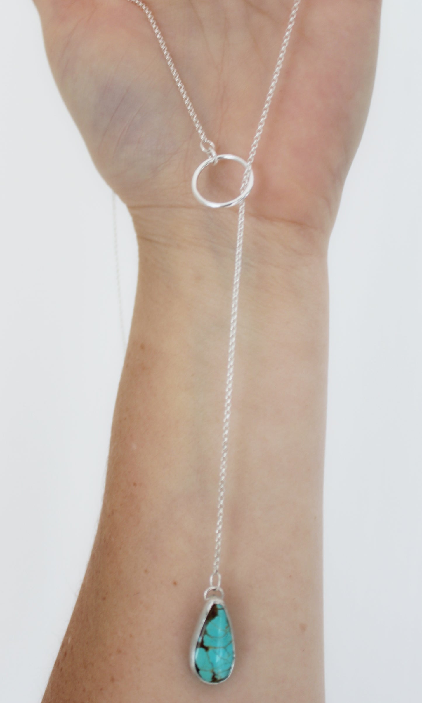 Number 8 Turquoise Lariat Necklace