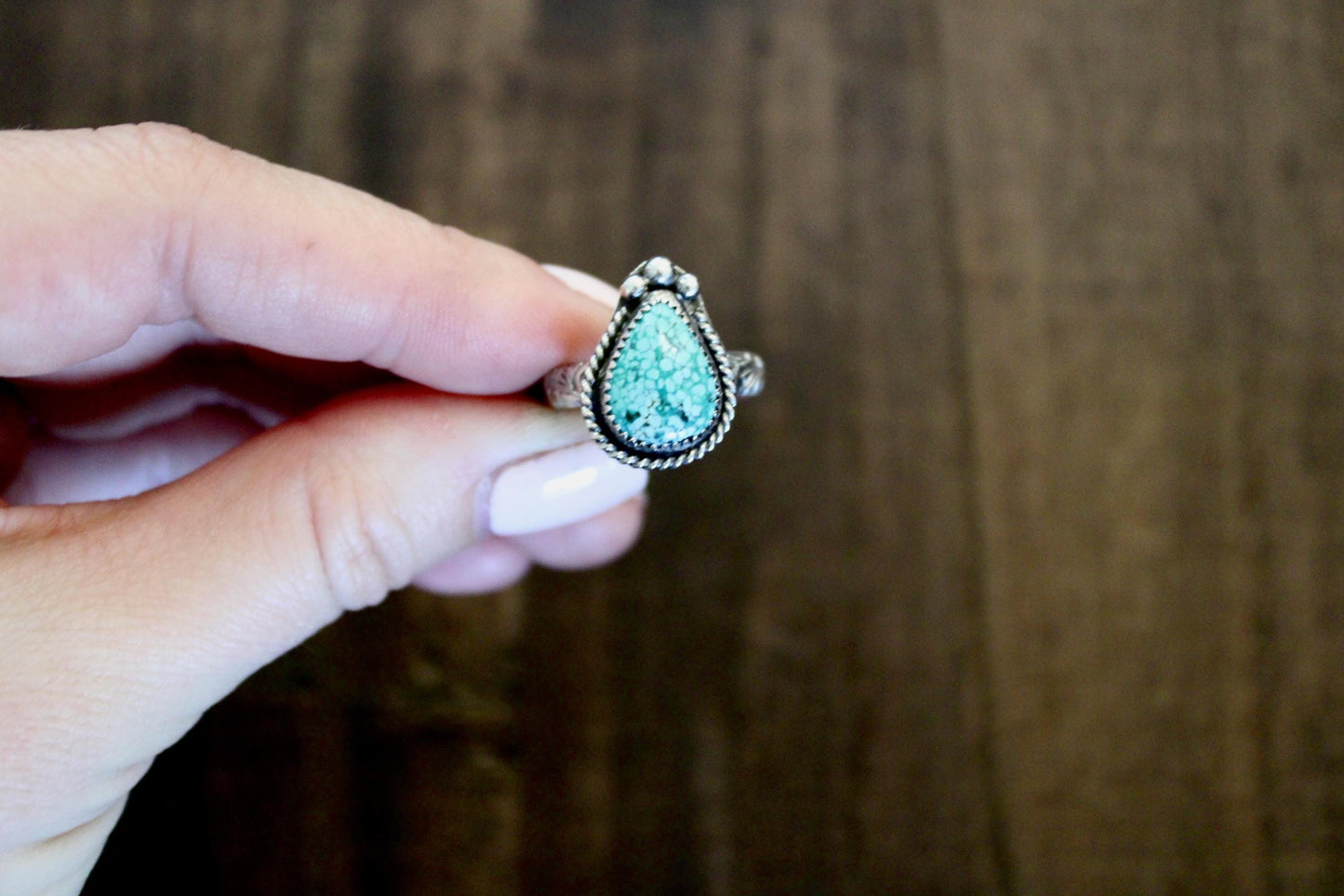Size 8 -Sterling Silver Turquoise Ring