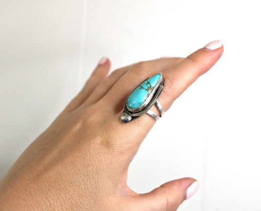 Size 8 -Sterling Silver Turquoise Ring
